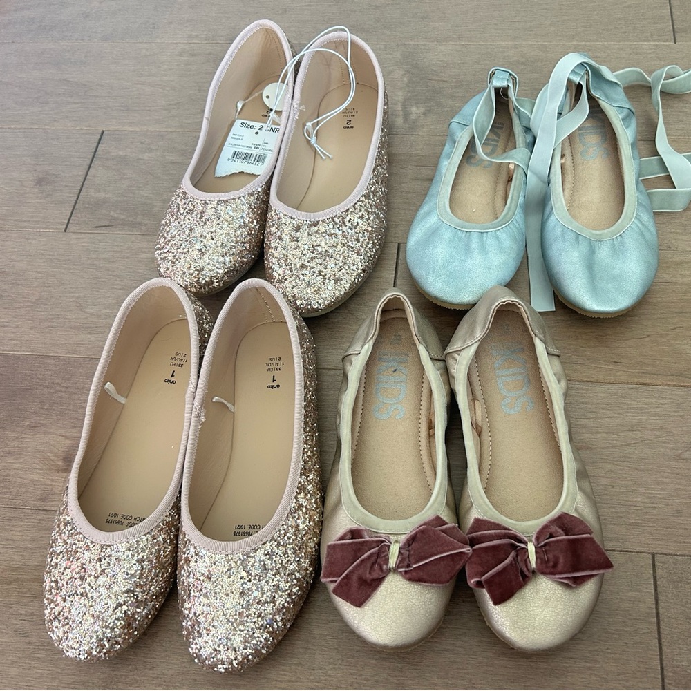 4 Pairs of girls flats/dress shoes never worn